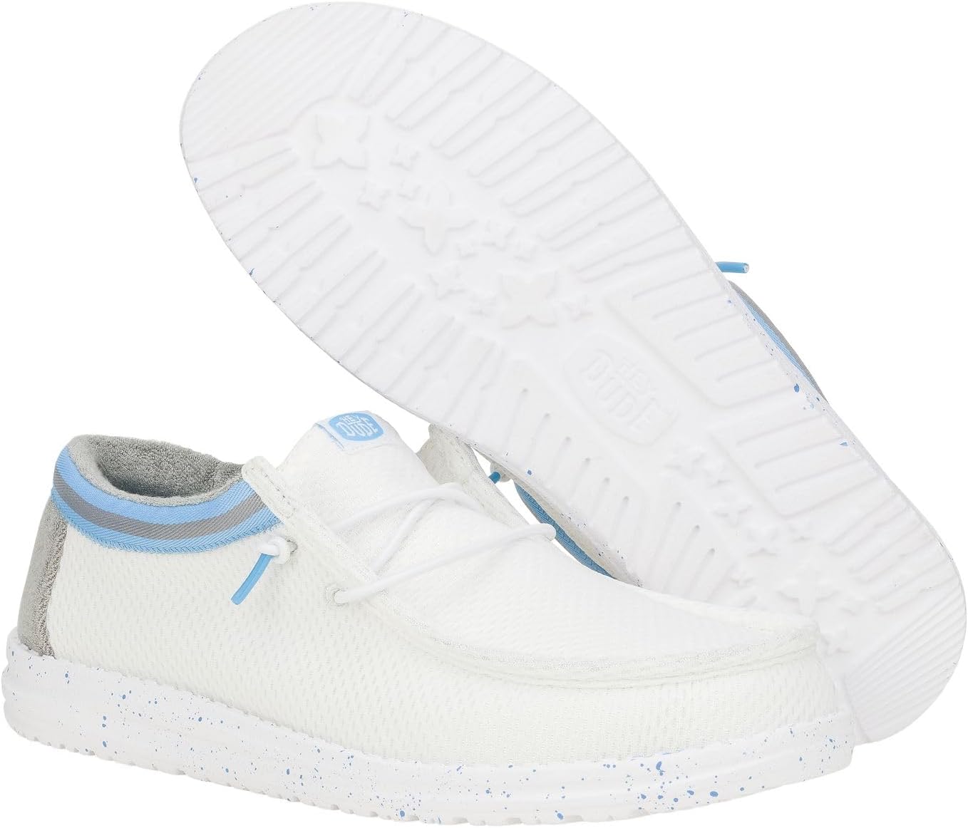 Кроссовки Hey Dude Men's Wally Varsity Jersey, Men’s Shoes, Men's Slip-on Loafers, Comfortable Light-Weight Heydude, белый/синий — фото 3