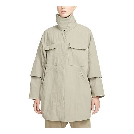 

Куртка esc series solid color pocket high collar jacket Nike, бежевый