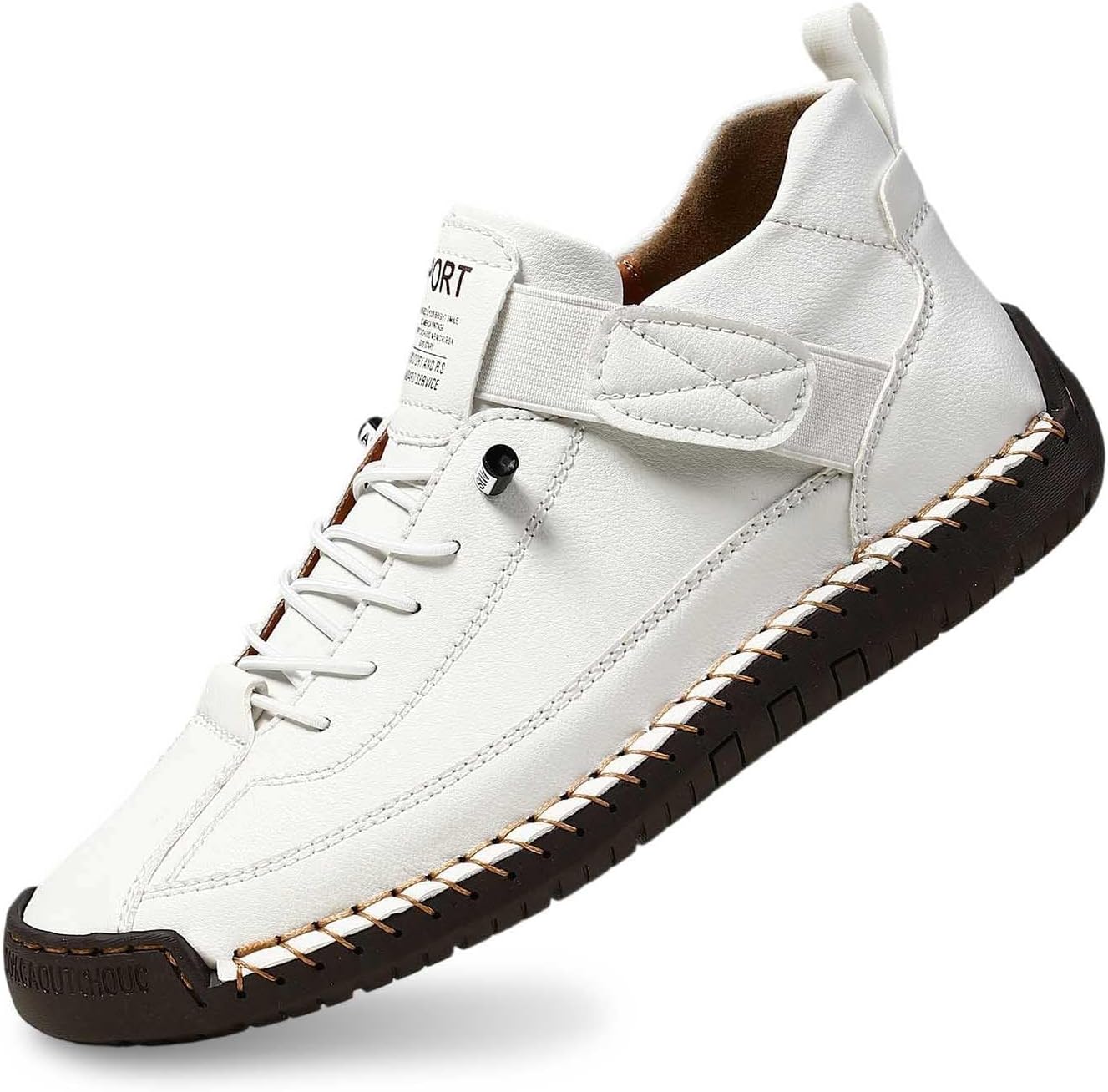 

Унисекс удобные ортопедические кроссовки из натуральной кожи, стильные и легкие, подходят для бега, ходьбы, походов, кемпинга и вождения Vauxhaller, белый