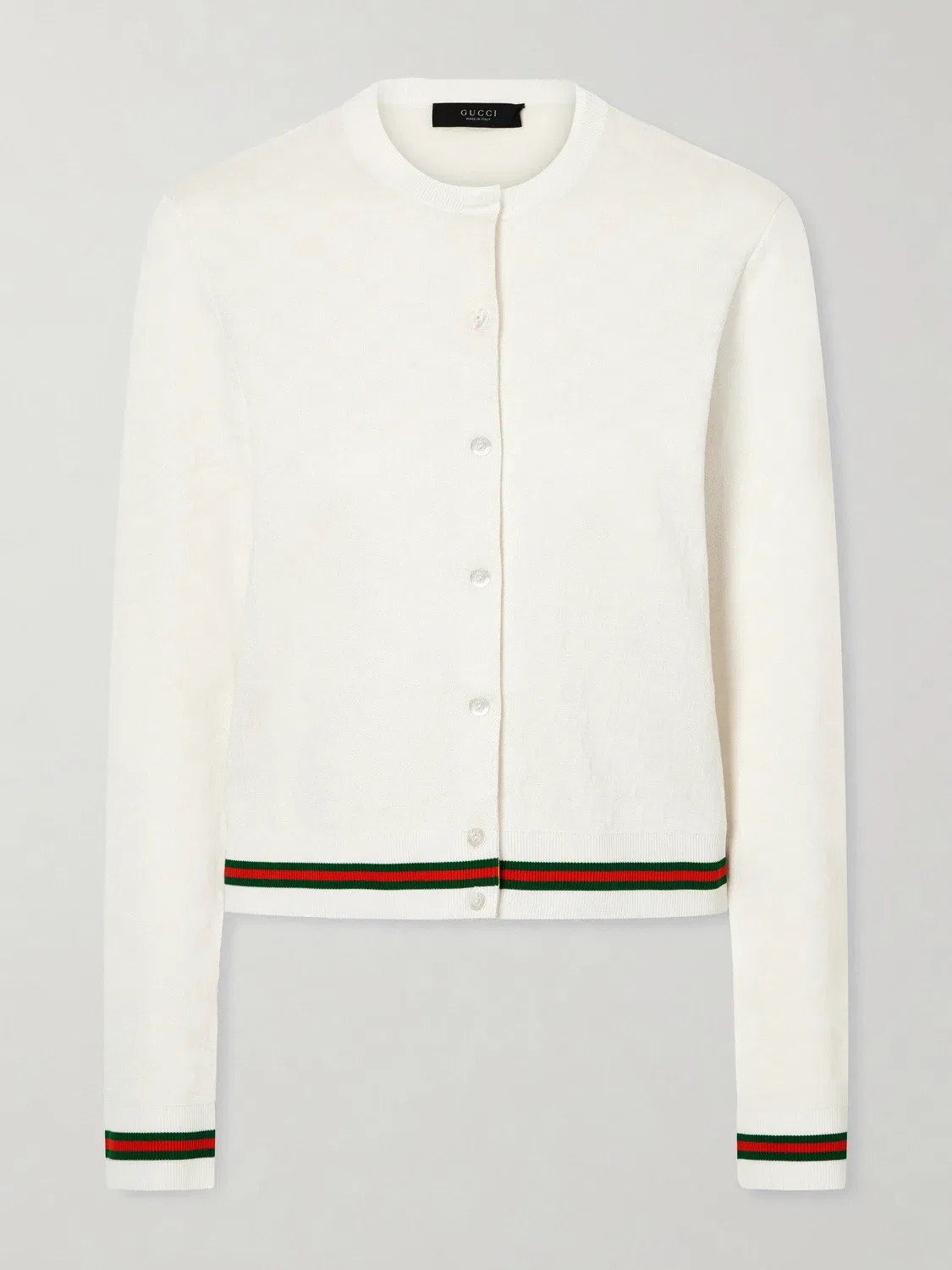 Кардиган GUCCI Жаккардовый, с узором, белый