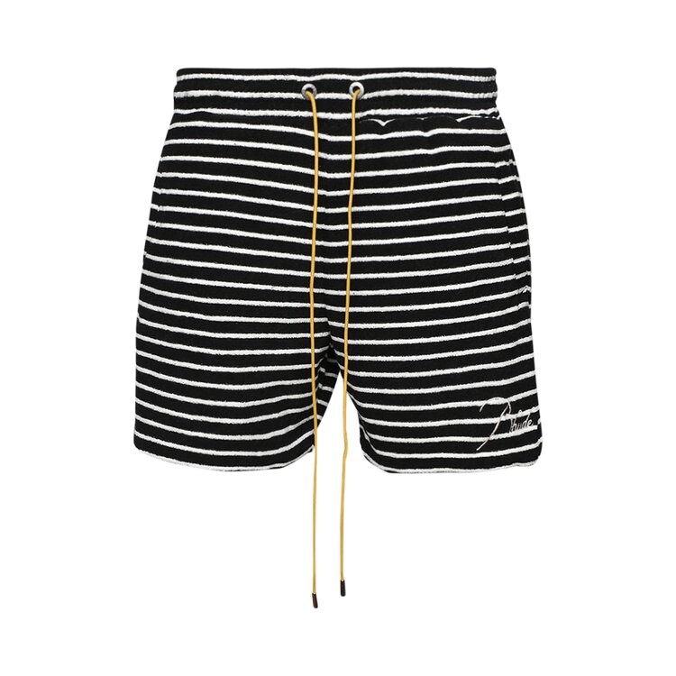 

Шорты Rhude Stripe Towel Short, черный, Серый, Шорты Rhude Stripe Towel Short, черный