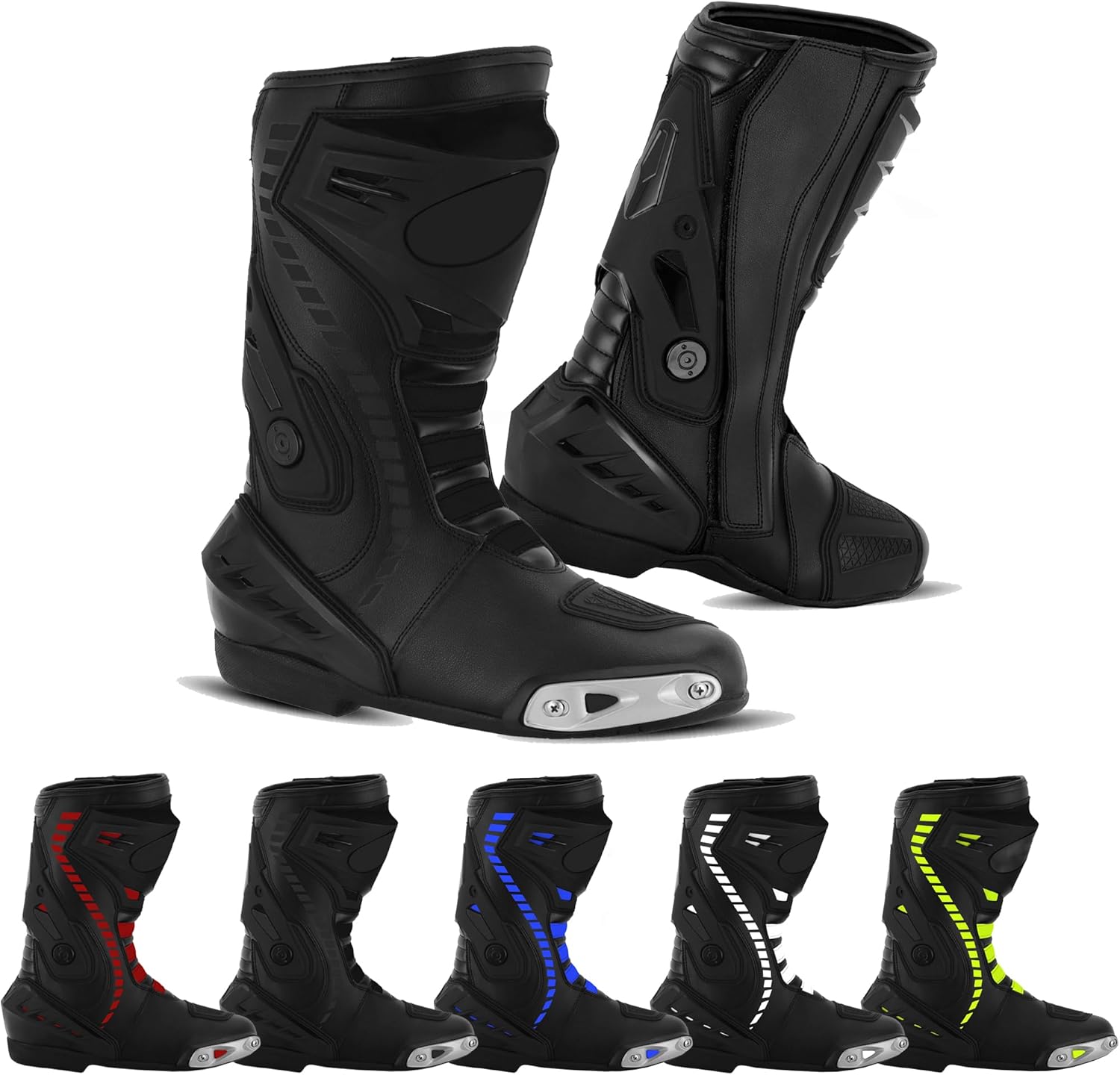 

Мужские мотоциклетные ботинки до щиколотки Водонепроницаемые кожаные гоночные ботинки Нескользящая подошва Мотокросс Длинные водонепроницаемые ботинки Hive Moto, черный