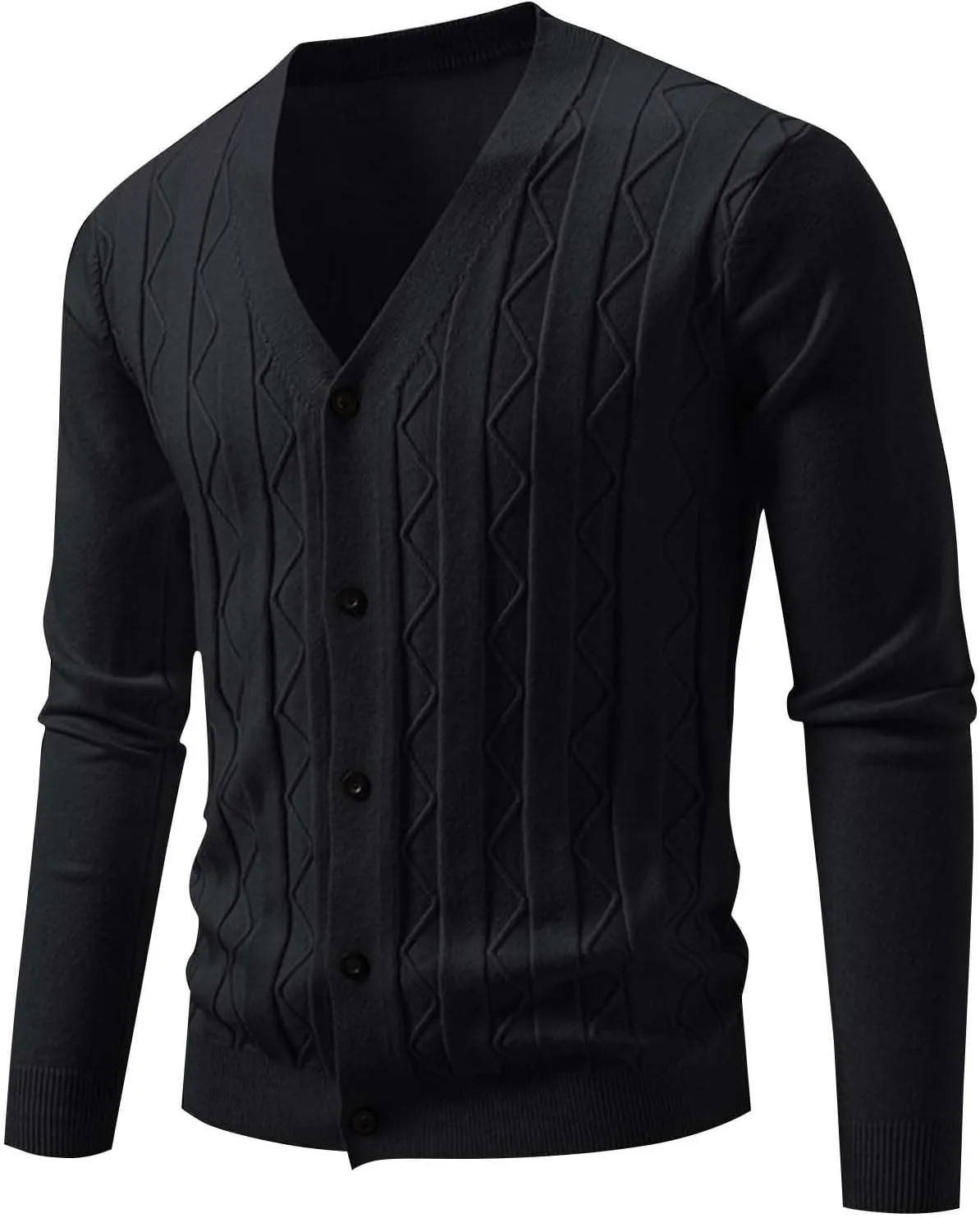 

Мужской кардиган Jacquard — Slim Fit, V-образный вырез, длинный рукав Cambkatl