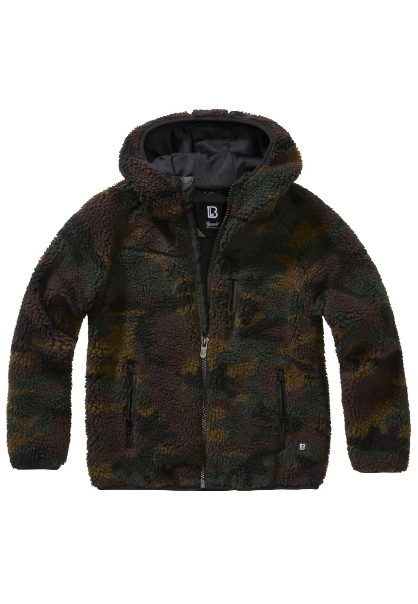 

Всепогодная куртка Brandit " Brandit Women's Kids Teddy Fleece Jacket Hood" (1 шт.), с капюшоном, цвет Woodland