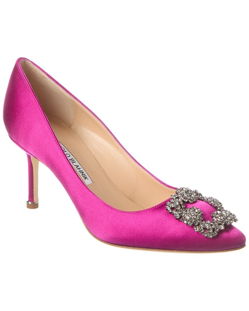 

Атласные туфли Manolo Blahnik Hangisi 70, красный
