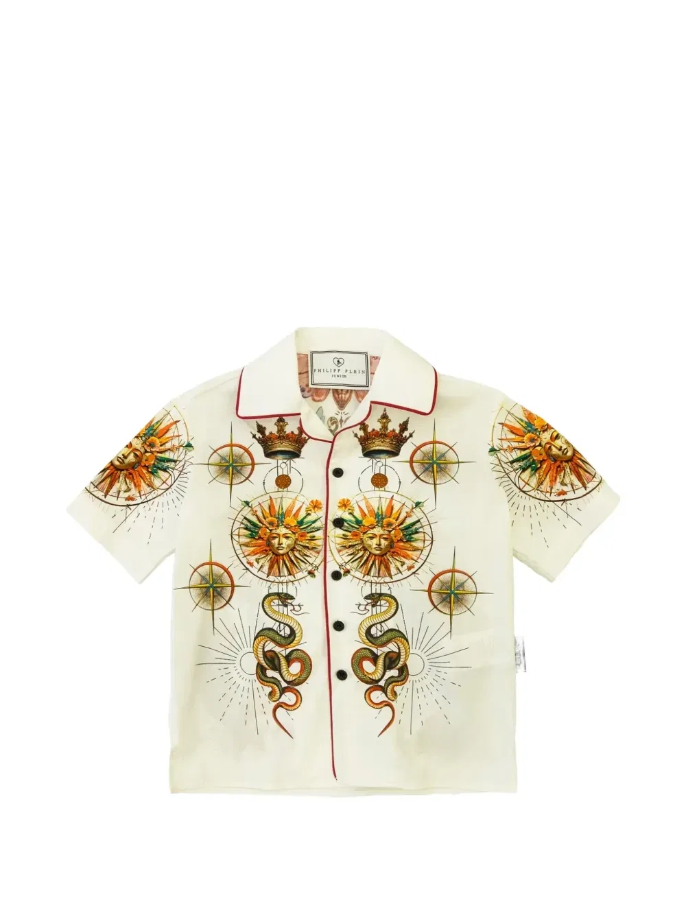 Рубашка с графичным принтом Philipp Plein Junior, белый