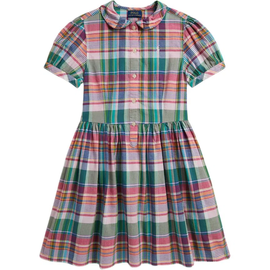 Платье SS26 Slim Fit Kids' Polo Ralph Lauren, Pink Green
