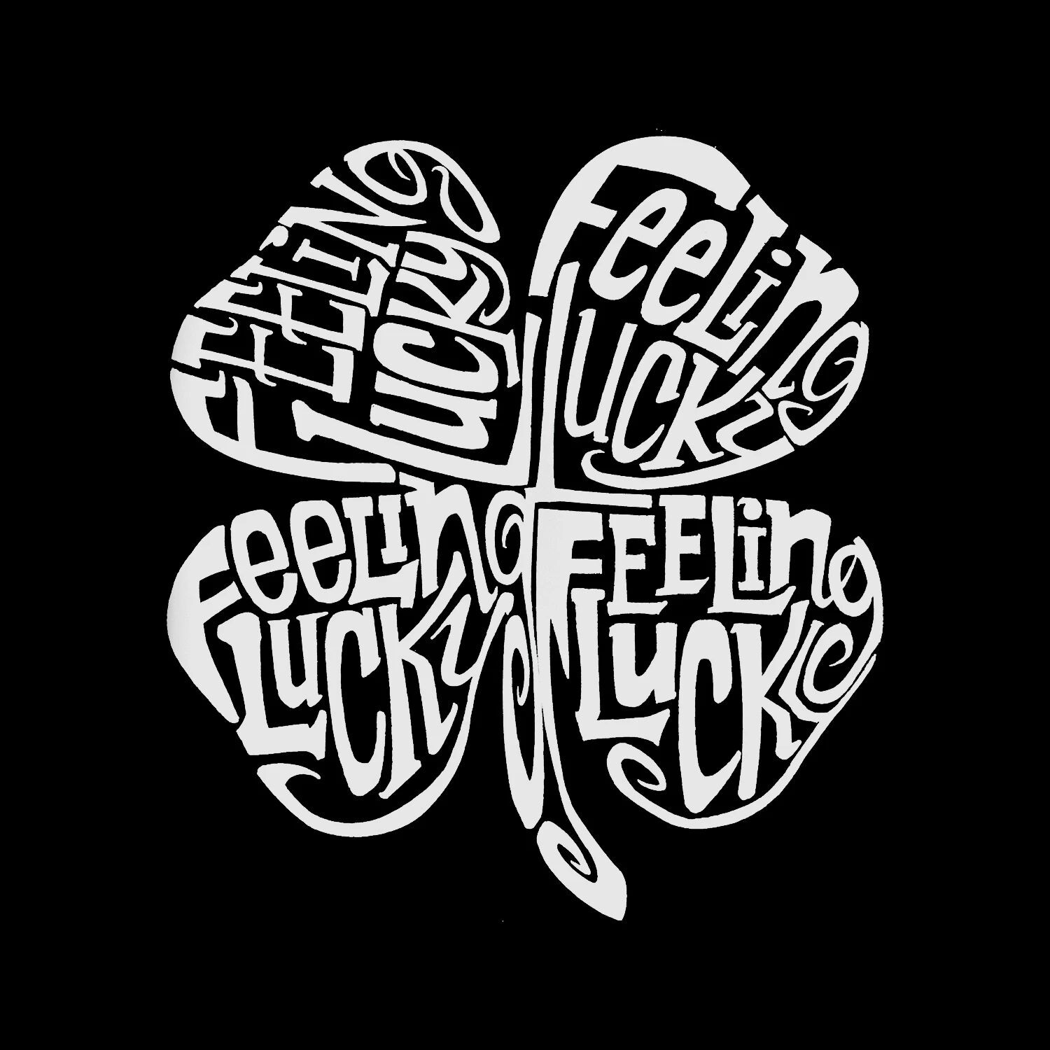 

Feeling Lucky — мужская толстовка с капюшоном Word Art LA Pop Art, черный