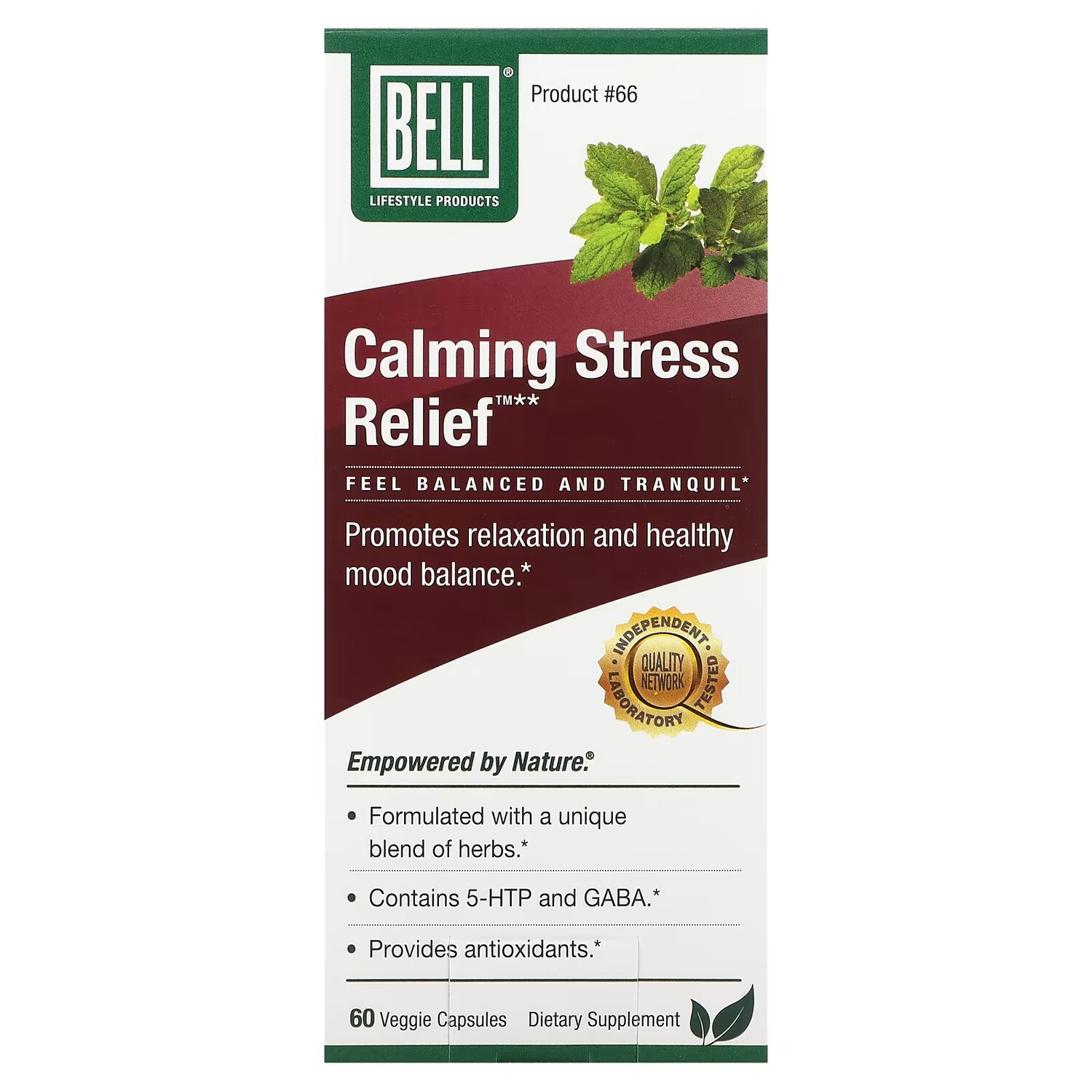 

Добавка Bell Lifestyle Calming Stress Relief, 60 капсул