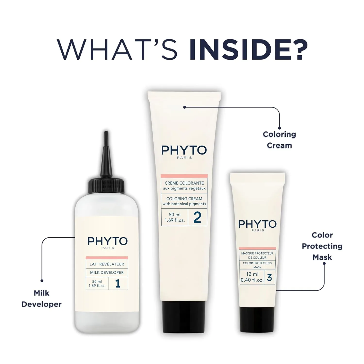 Стойкая краска для волос PHYTO Phytocolor с растительными пигментами, 100% закрашивание седых волос, без аммиака, без PPD, без резорцина, 0,42 унции. 11.91 г (1 шт.), 6.77 Light Brown Cappuccino — фото 4