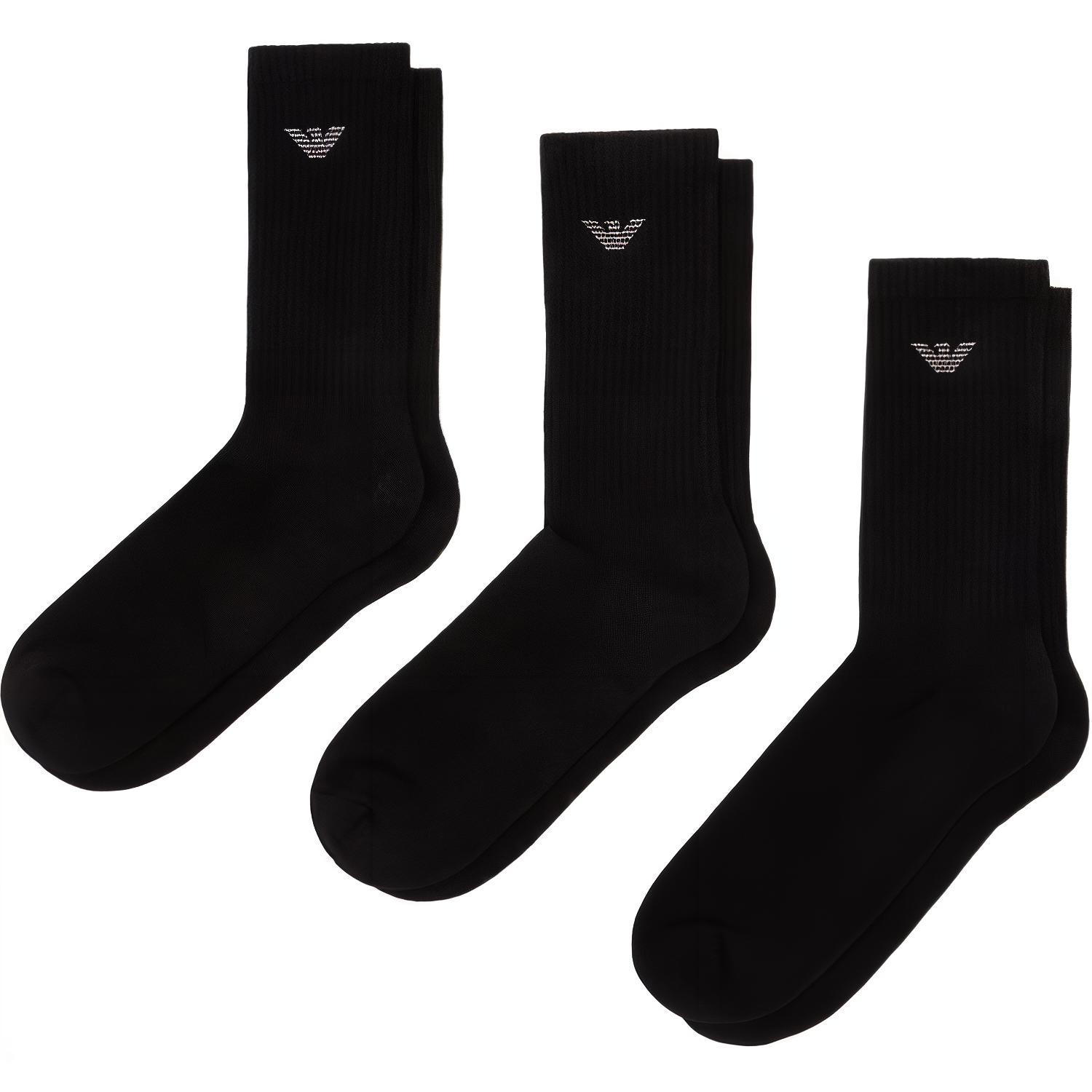 

EMPORIO ARMANI SS25 носки Mid Calf мужские 3 пары Black