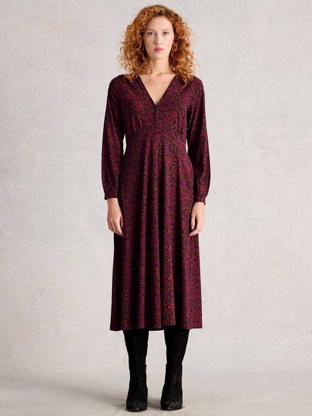 

Платье миди Megan A-Line в горошек из джерси White Stuff