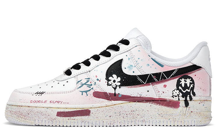 Кроссовки Nike Air Force 1 Skateboard Shoes Women's Low-Top Pink White, белый — фото 2