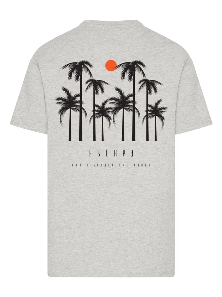 

Футболка Escape Discover the World Palm Trees в пестром сером цвете F4NT4STIC
