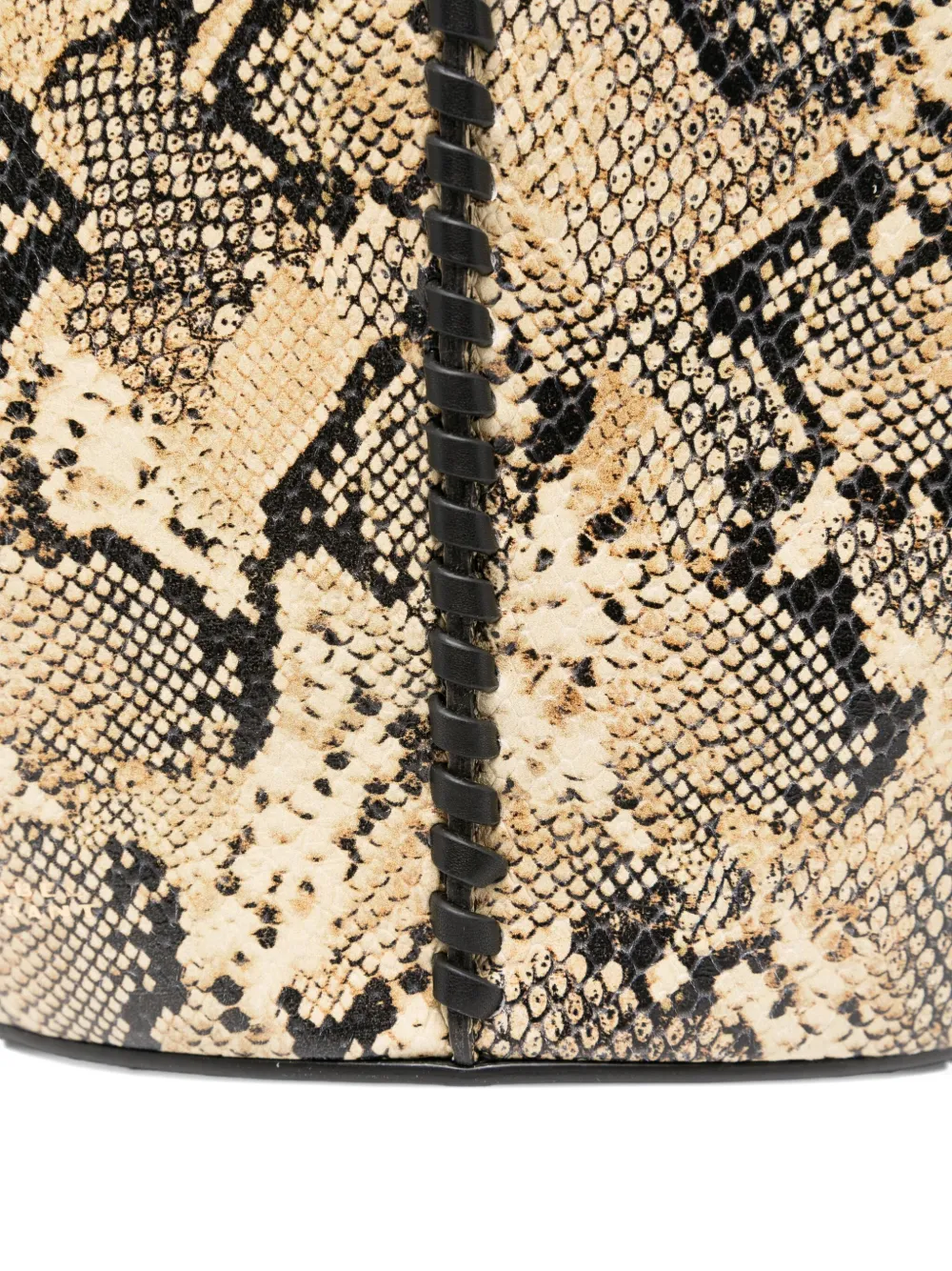 Сумка-тоут с принтом змеиной кожи и завязками ISABEL MARANT, черный — фото 4