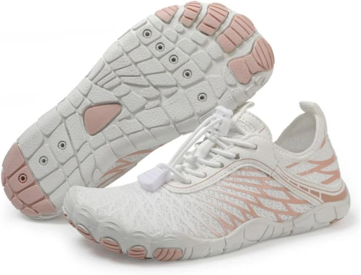 Детская обувь для походов Hike Footwear HF Barefoot - гибкие, легкие, с нулевым перепадом хода кроссовки для ходьбы и бега, минималистичные кроссовки для мальчиков и девочек, широкая посадка, быстро сохнущие, для спорта и повседневной носки, бел...