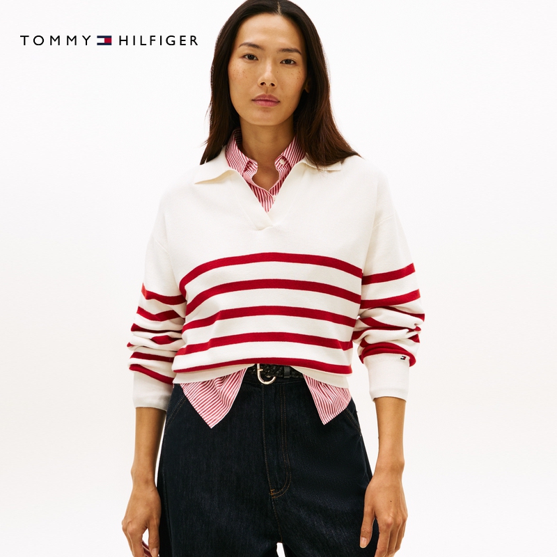 Трикотаж для женщин Tommy Hilfiger, белый красный stripes z00 — фото 3