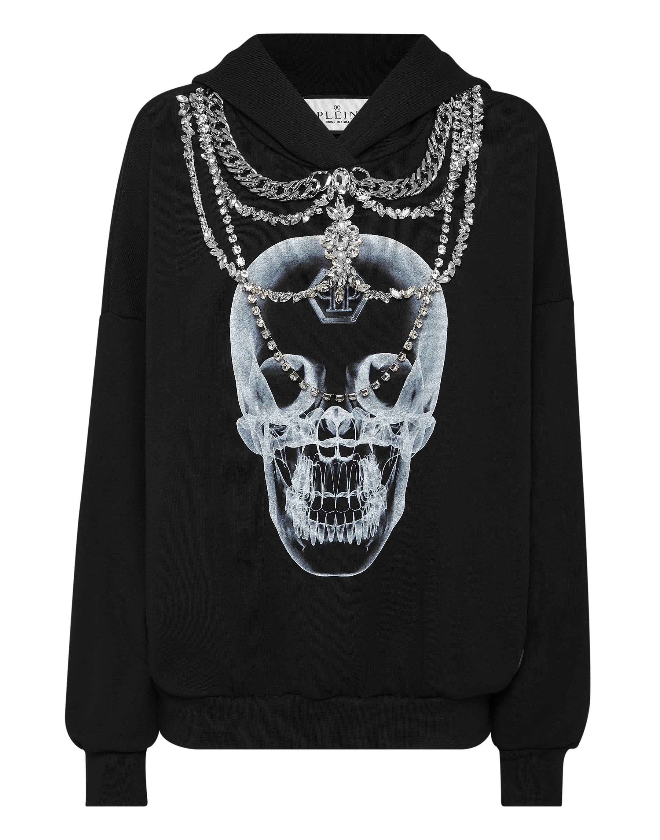 

Толстовка с капюшоном X-Ray с кристаллами PHILIPP PLEIN, черный