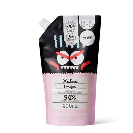 

Натуральное детское мыло для рук YOPE с кокосом и мятой, многоразового использования, 400 мл