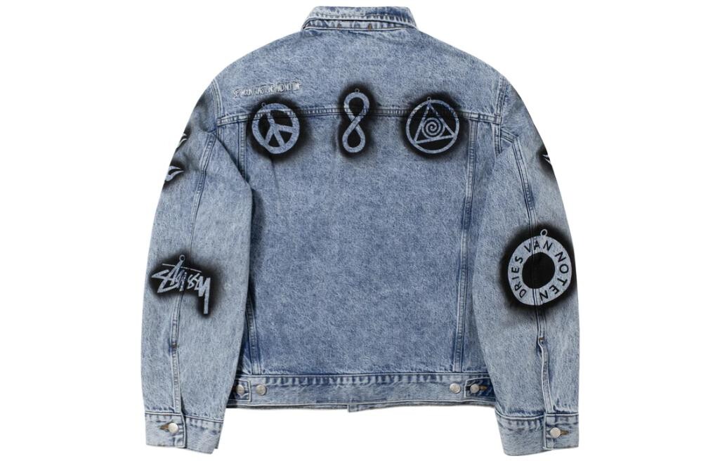 

Мужская джинсовая куртка Dries Van Noten X Stussy, черный