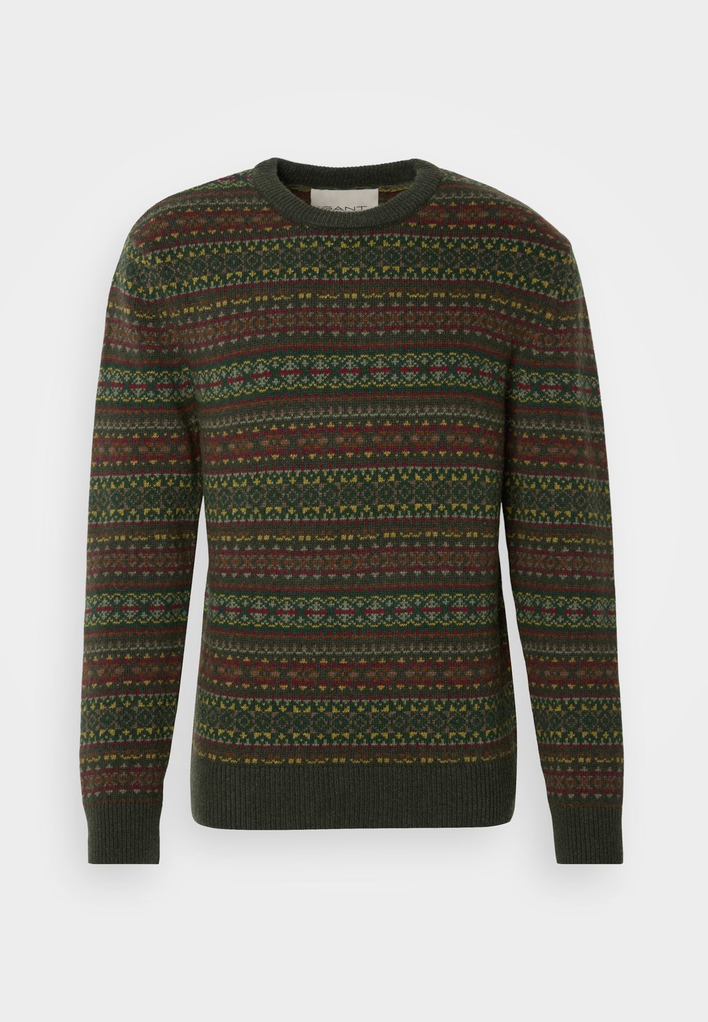 

Джемпер FAIR ISLE C NECK GANT, темно-зеленый