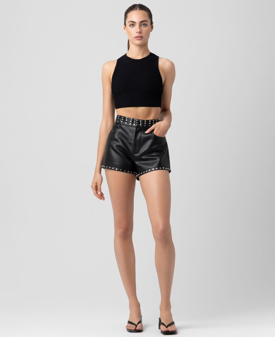 

Женские шорты с высокой талией из искусственной кожи BLANK NYC, Black