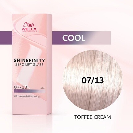 Shinefinity Toffee Cream 07/13 Средний пепельно-русый золотистый 60 мл, Wella — фото 2