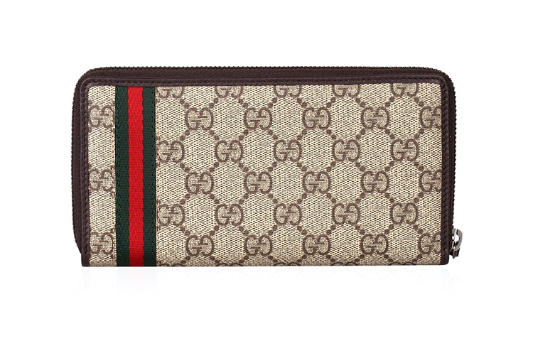 GUCCI Кожаный бумажник с холщовой вставкой и денежным зажимом — фото 3