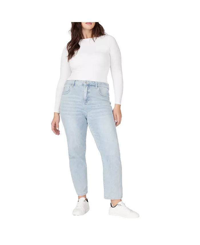 

Джинсы Leigh Super Stretch Slim Leg размера Plus ELOQUII, синий
