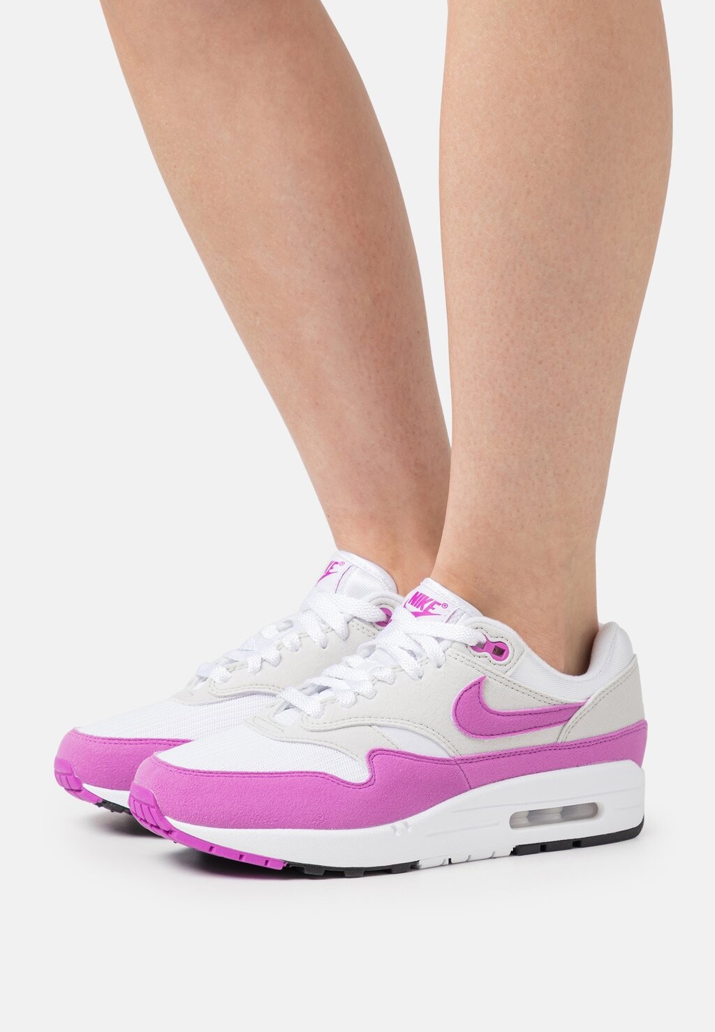 

Низкие кроссовки AIR MAX 1 '87 Nike, нейтральный серый/фуксия