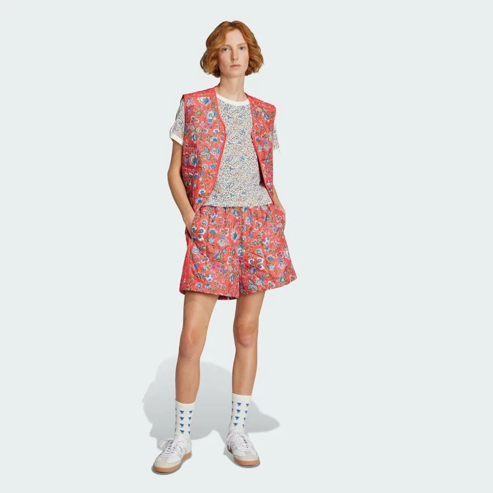 Originals x Liberty London Стеганые шорты Adidas, Red — фото 3
