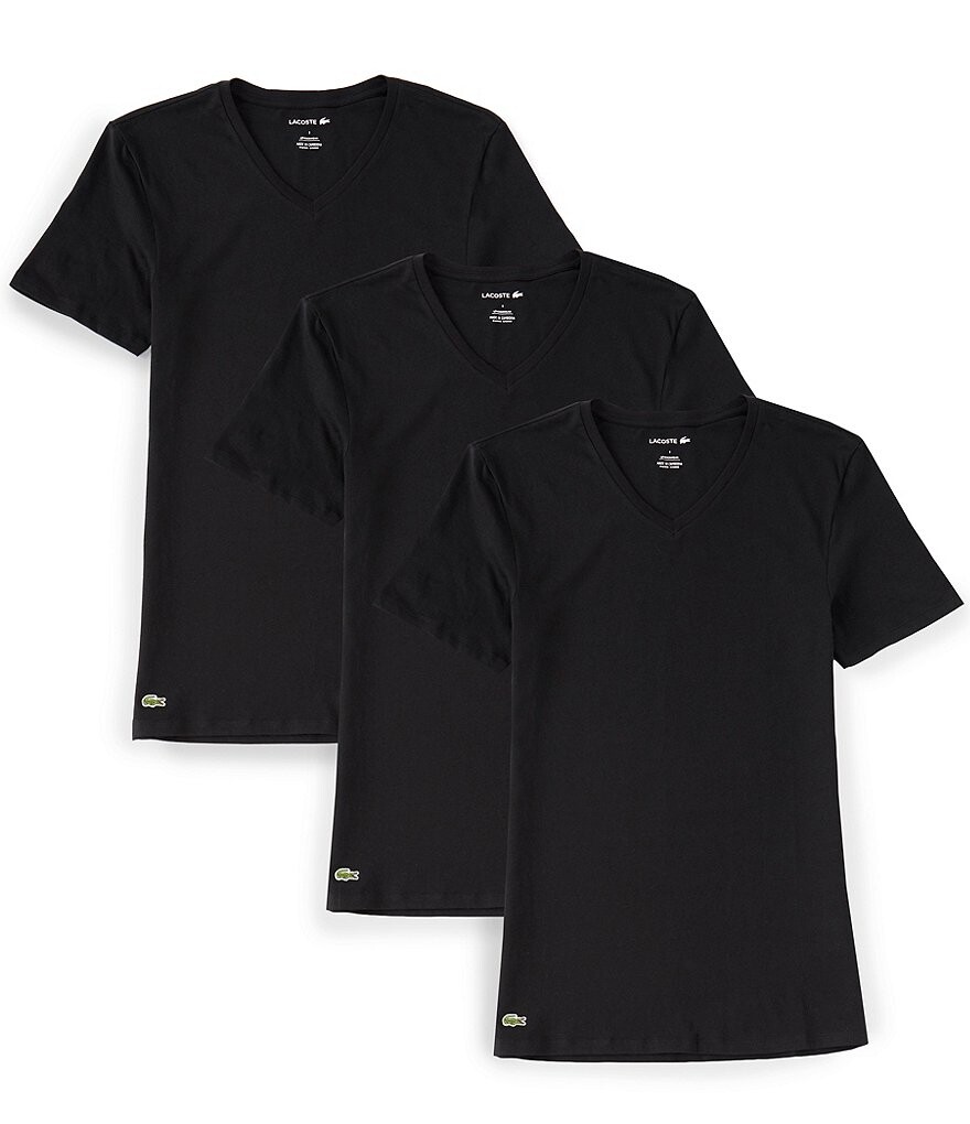 

Набор из 3 футболок Lacoste Essential с V-образным вырезом, черный