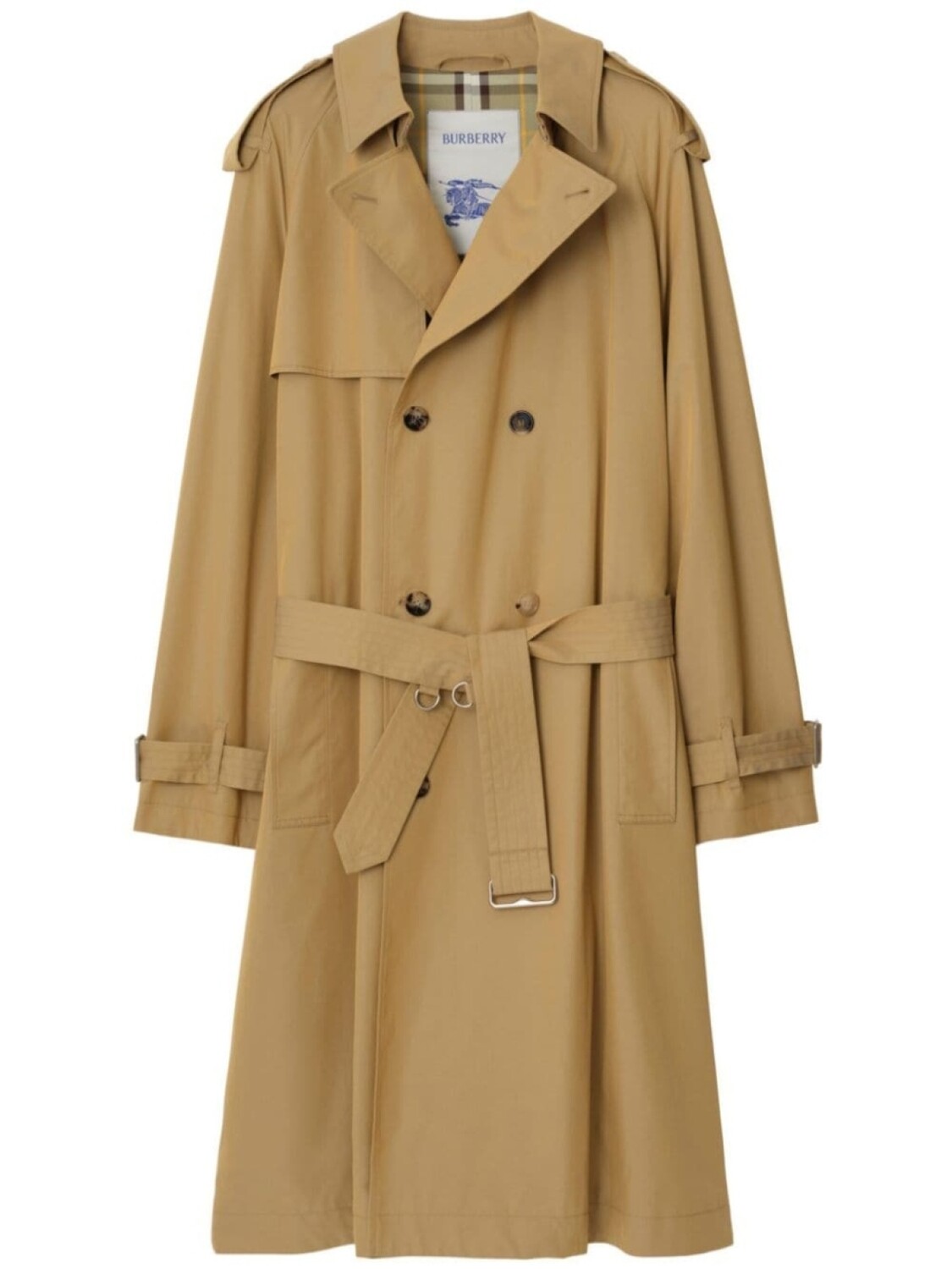 

Burberry длинный габардиновый тренч, нейтральный цвет