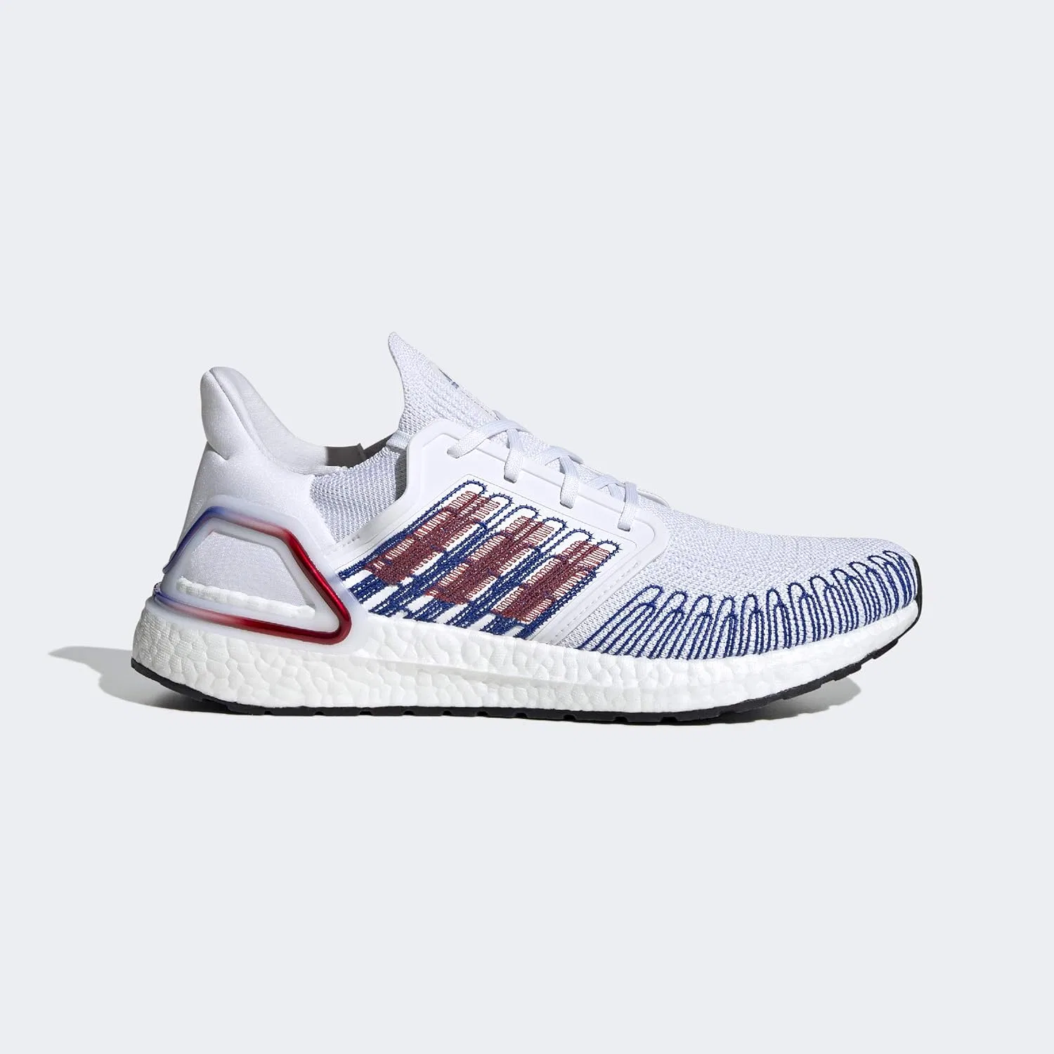 Мужские беговые кроссовки Adidas Ultraboost 20, 2-White Scarlet Team Royal Blue — фото 3