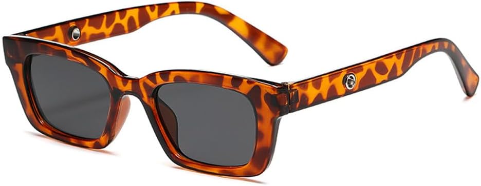 

2027 Ретро маленькие квадратные солнцезащитные очки для женщин, зеркальные, классические, с заклепками, модные женские солнцезащитные очки зеленого цвета MTZJH, Leopard