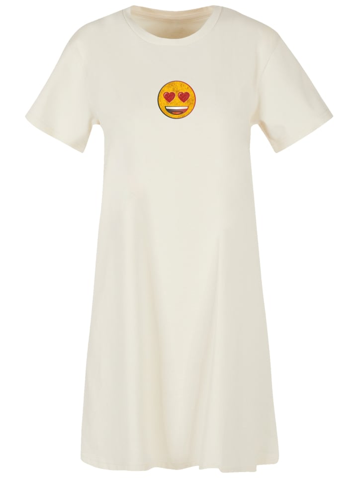 

Футболка emoji couture T-Shirt Kleid Smiling furry yellow face jewel hearted eyes, цвет Whitesand