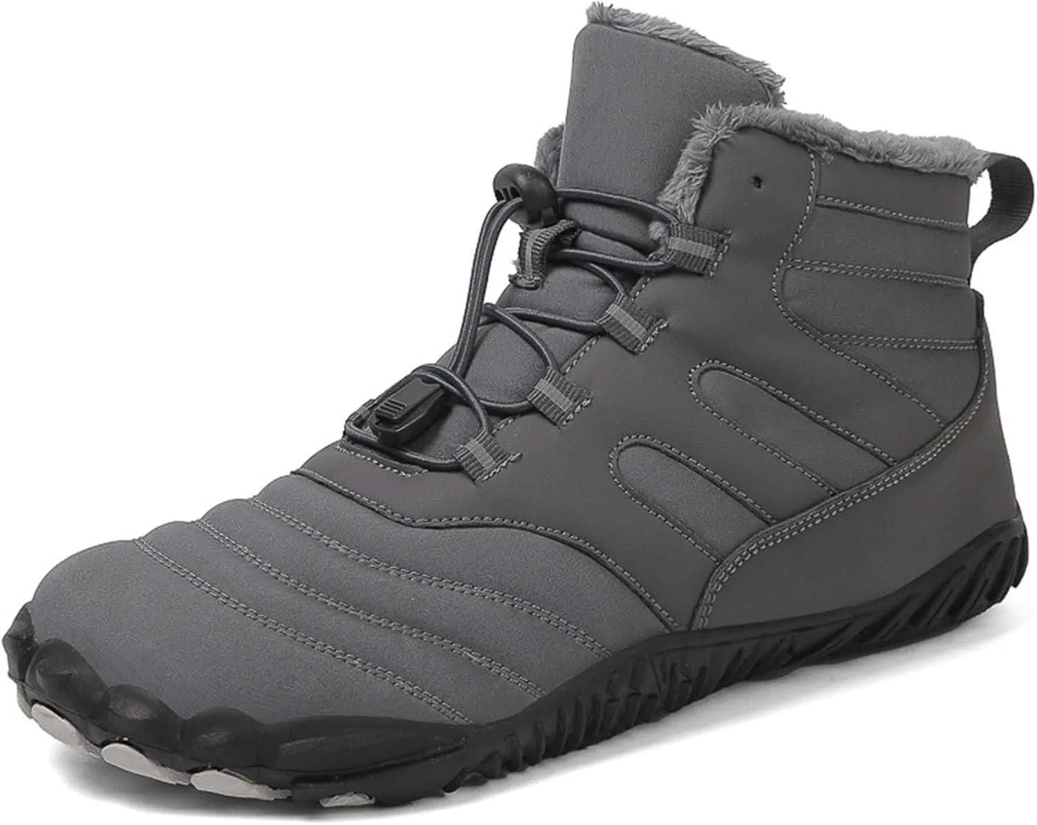 Ботинки Herren Winterschuhe, Herbst und Winter Baumwollschuhe mit Dicker Sohle für Männer und Frauen Bequeme, warme Schneestiefel Gepolsterte, verdickte, lässige Baumwollschuhe Generic, Grey