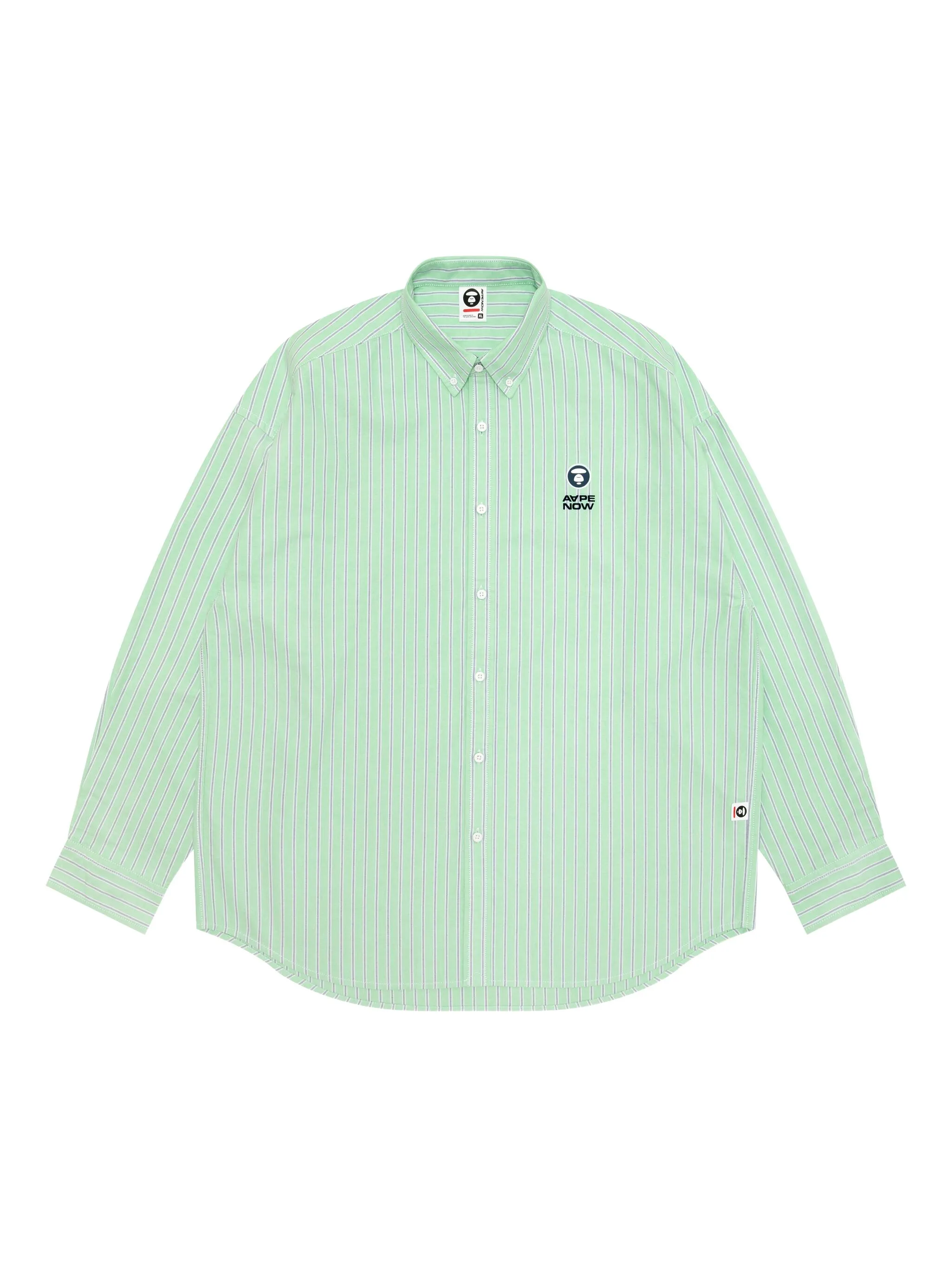 

Полосатая рубашка с вышитым логотипом Aape By A Bathing Ape, зеленый