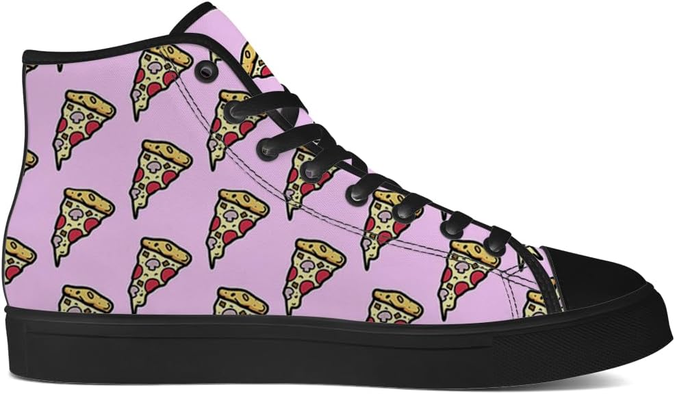 Кеды chebing Pizza High Top на высокой подошве для мужчин и женщин, высокие кроссовки на шнуровке, повседневная обувь, подарок для парня или девушки, розовый — фото 4