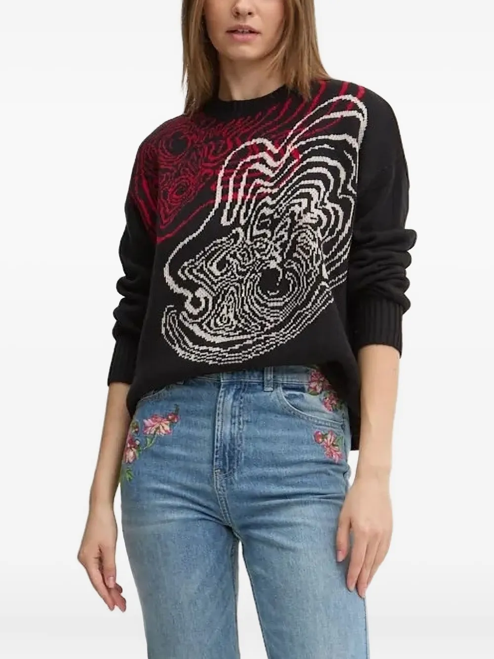 

Свитер с круглым вырезом Desigual, черный