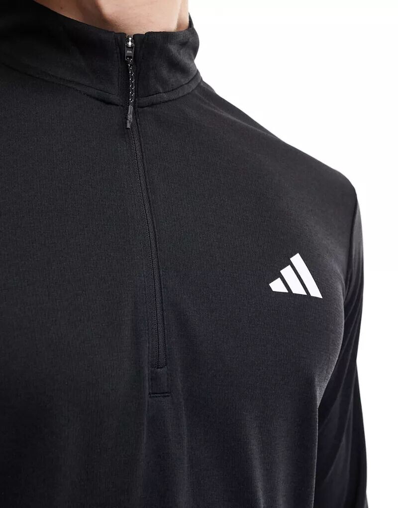 Черная футболка на молнии adidas Training Essentials adidas performance — фото 3