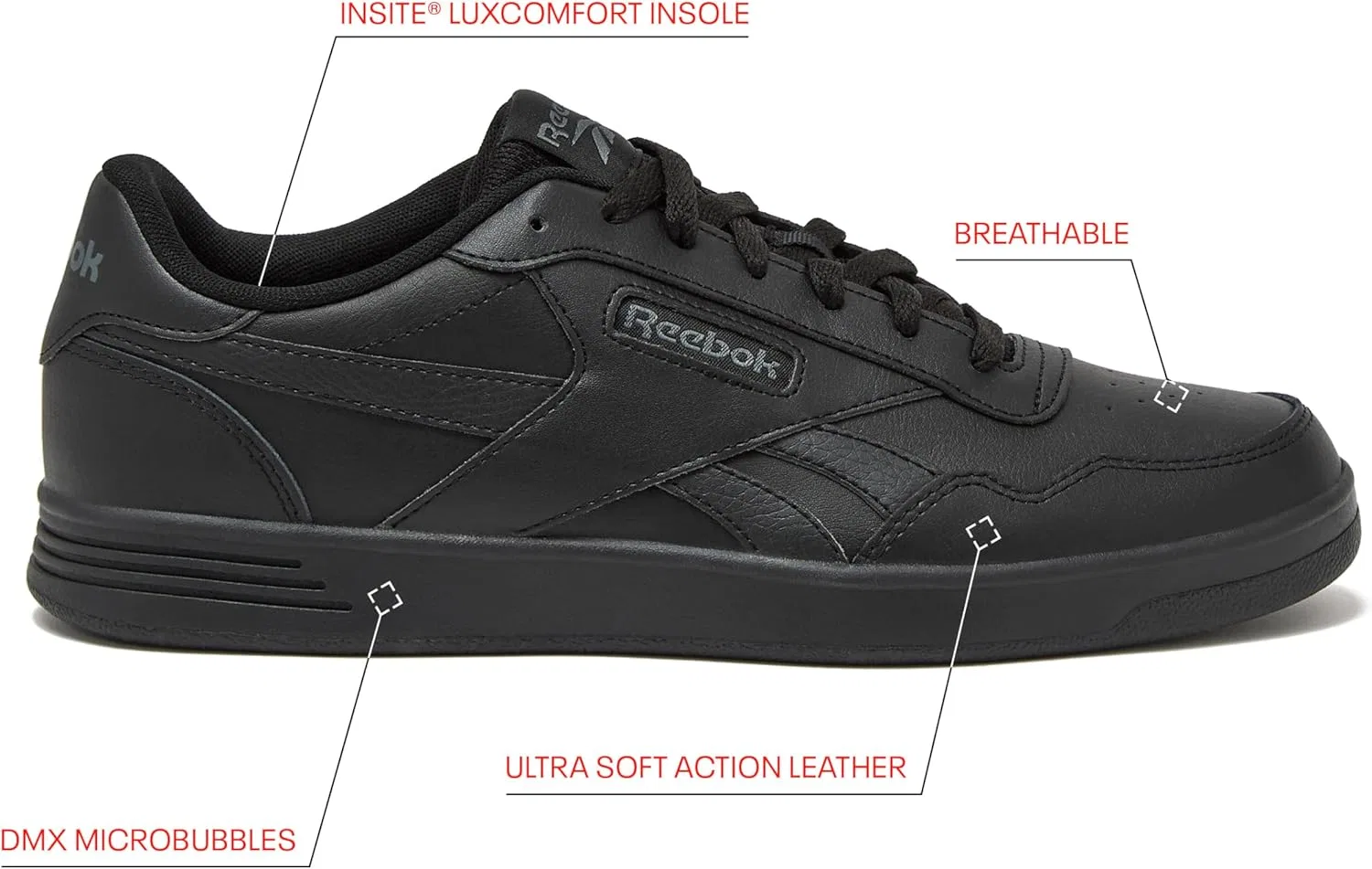 Кроссовки Women's Court Advance Reebok, Black Grey — фото 2