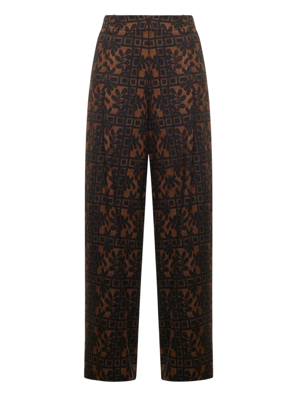 

Брюки с цветочным принтом и плиссированной передней частью Pierre-Louis Mascia, коричневый