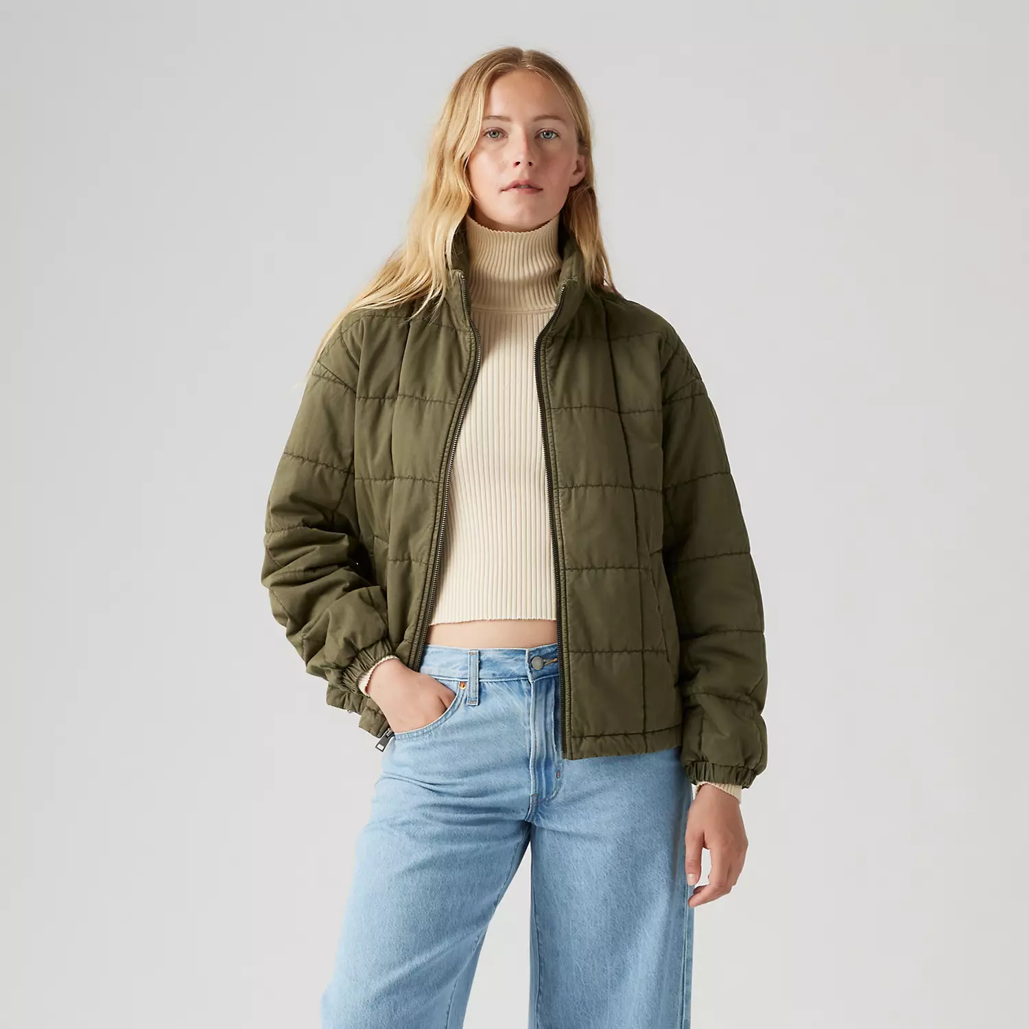 

Стеганая куртка из хлопка Levi's, зеленый