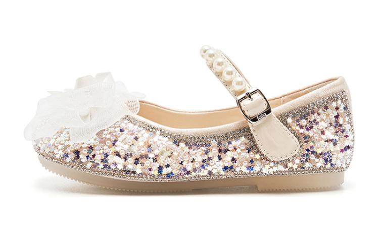 

Антиударные и износостойкие низкие кожаные детские туфли TATA, бежевый