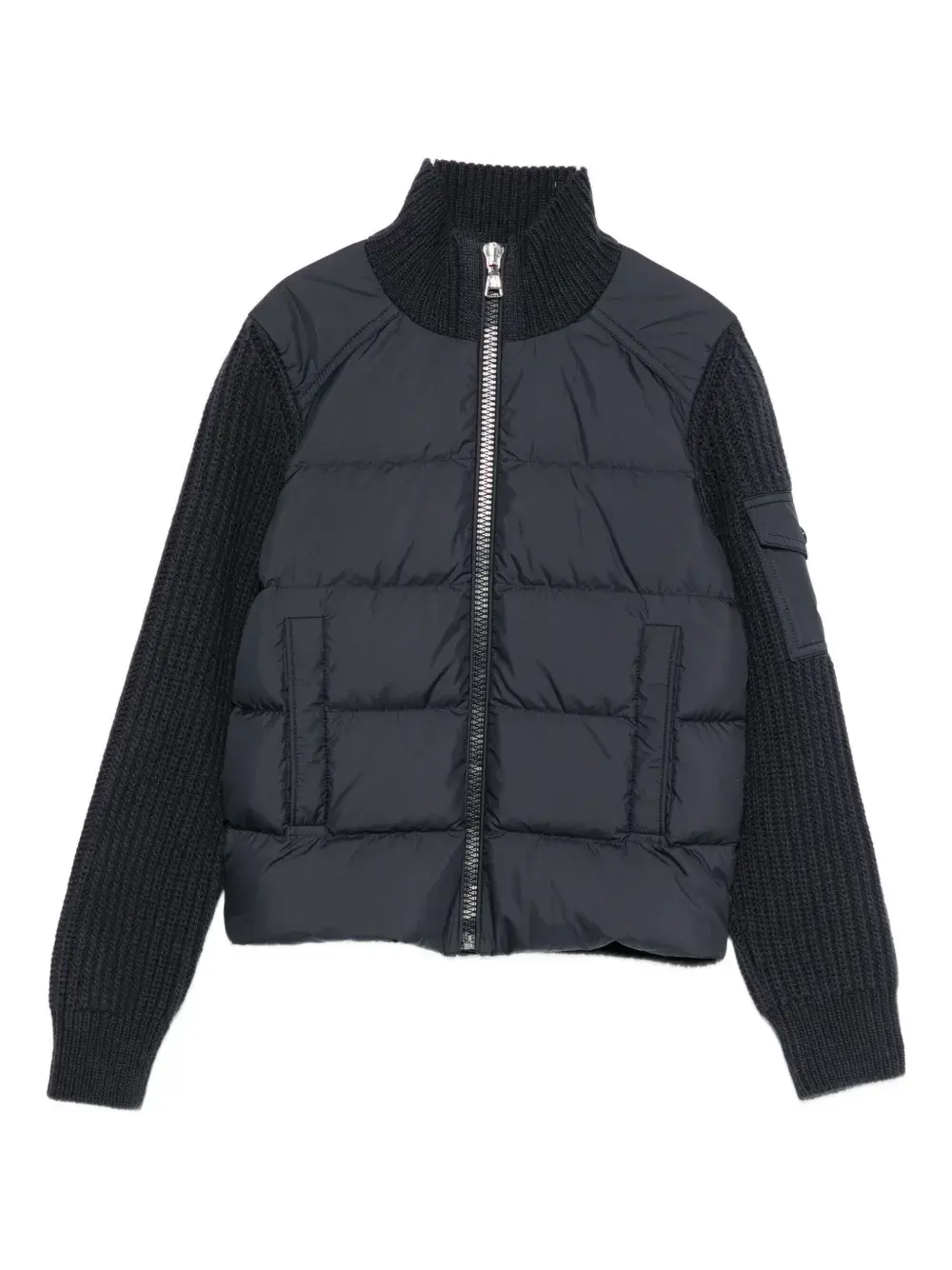 

Куртка с вязанными рукавами на молнии Moncler Enfant, синий