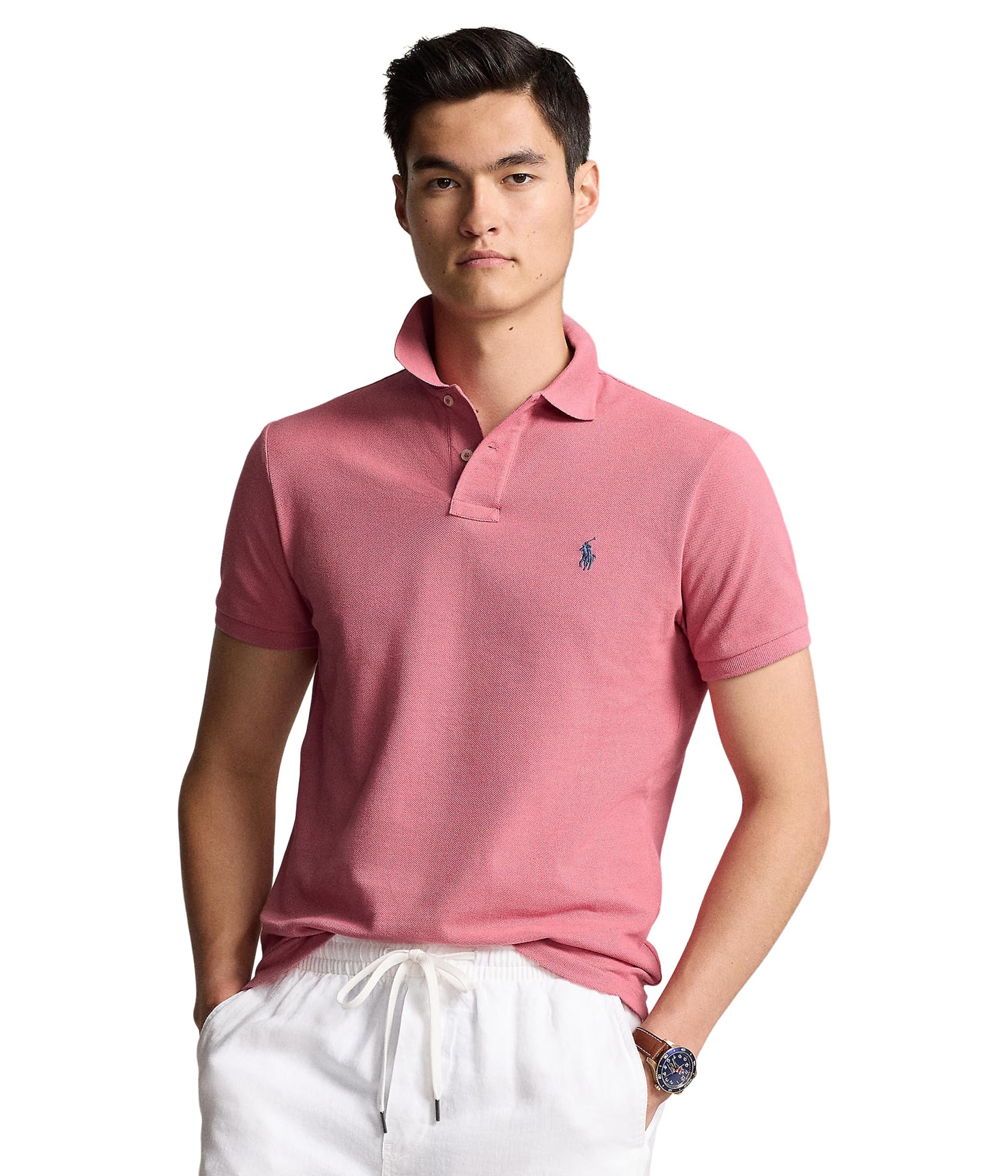 

Поло Polo Ralph Lauren Custom Slim Fit Mesh Polo Shirt, цвет Adirondack Berry 1