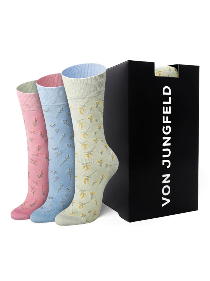 

Von Jungfeld Носки с цветочным узором, цвет Icon Mint