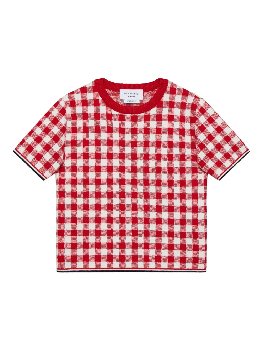 

Футболка в клетку Thom Browne Kids, красный