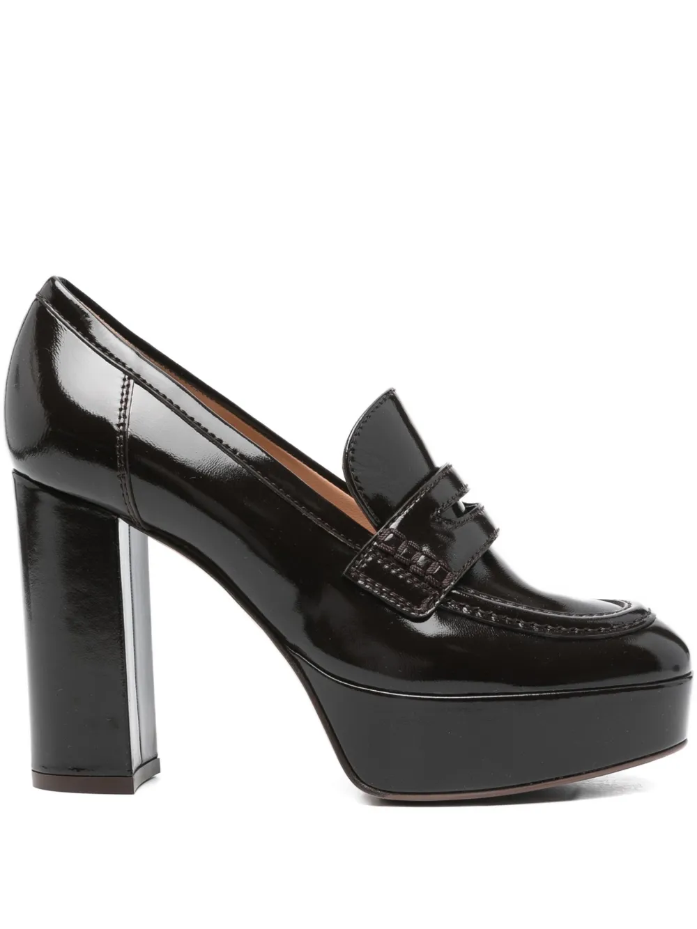 Лакированные лоферы на платформе Gianvito Rossi, коричневый
